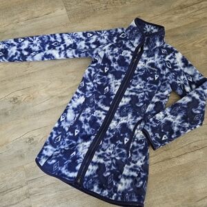 Columbia Navy and White Snowflake  Fleece Jacket Size M (10-12L)
